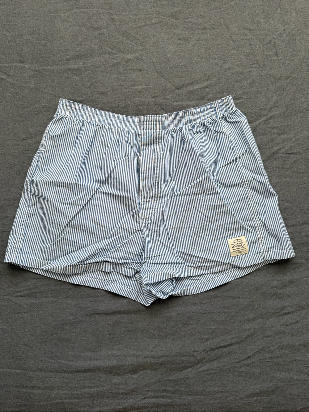 Blue & White Striped Cotton Boxer Shorts